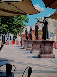 View from my café table Plaza Fundadores Querétaro, Mexico