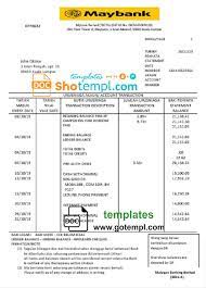 Malaysia Maybank Bank Statement Template Word And Pdf Format Statement Template Bank Statement Templates
