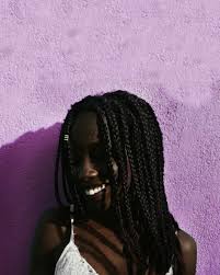 Black And Blue Braids On Dark Skin Melanin Dark Skinned Darkskin Woman Umafricana On Instagram Pink Feed Smile Boxbraids Dark Skin Girl With Purple Hair Black Girl Aesthetic Dark Skin