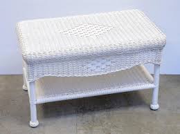 Diameter round steel outdoor patio dining table. Hampton Bay White Plastic Wicker Coffee Table The K And B Auction Company
