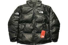 Supreme The North Face Leather Nuptse Jacket Black Fw17