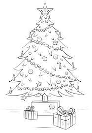 Christmas Tree With Gift Boxes Coloring Page Free Printable Coloring Pages Christmas Tree Drawing Realistic Christmas Trees Christmas Tree Drawing Easy