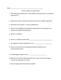 New genetics, new identities 1 ed. Genetics Study Guide Short Answer