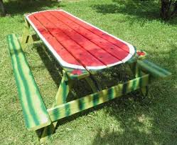 Watermelon Everything Image By Jennifer Hendricks Painted Picnic Tables Picnic Table Backyard Diy Projects
