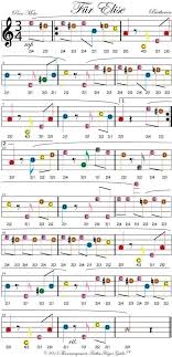 Fur Elise By Beethoven Color Coded Violin Sheet Music For Fur Elise Sheet Music Clarinet Music Violin Sheet Music
