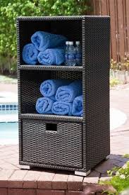Source Outdoor Towel Storage Espresso Hautelook Pool Towel Storage Patio Storage Pool Decor