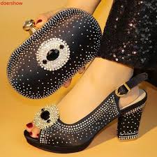 Doershow New Arrival African Wedding Shoes And Bag Set Italian Shoes With Matching Bags Women Party Hjm1 21 Wedding High Heels Italian Shoes Wedding Shoes