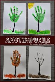 Foarte Usor Pentru Copii Si Distractiv In Acelas Timp Am Pictat Anotimpurile Cu Acuarele Si Palma Kids Calendar Calendar Craft Hand Print Tree