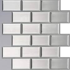 Kitchen tiles, kitchen tiles and glazing. Tz Global Peel And Stick Premium Self Adhesive Peel Stick Wall Tile For Kitchen Bathroom Backsplash In Silver Brick Style 10x12 5 Sheets Gray Paint Wall Treatments Supplies Tools Home Improvement Adios Co Il