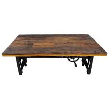 Couchtisch shabby chic rund : Couchtisch Altholz Hohenverstellbar Kurbel Wohnzimmertisch Vintage Crank Table Couchtische Tische Mobel