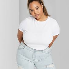 Women S Plus Size Short Sleeve Cropped T Shirt Wild Fable White 1x Target