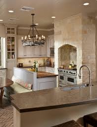 75 beautiful brick floor kitchen with