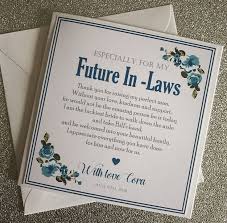 To My Future In Laws In Laws Personalised Wedding Card To My In Laws On My Wedding Day Wedd Wedding Gifts For Parents Future Wedding Plans My Wedding Day