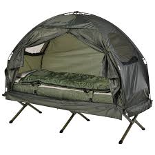 Outsunny Portable Camping Cot Tent With Air Mattress Sleeping Bag And Pillow Walmart Com In 2020 Camping Cot Tent Cot Sleeping Cots