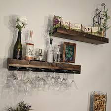 Floating Shelf Kitchen Shelves Faux Ledge Shelves Rustic Etsy Bar A La Maison Deco Verre A Pied