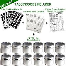 12 magnetic spice tins 2 types of spice labels authentic