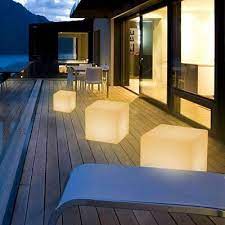 Bring Home Furniture Cube White Plug In Led Outdoor Floating Light Size 12 H X 12 W X 12 D Floating Lights Ambiance Lighting Led Floor Lamp