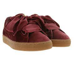 Egal ob sie auf der suche nach einem alltagstauglichen schuh oder einem sportschuh sind, mit puma können sie nichts falsch machen! Puma Samt Sneaker Basket Heart Trendige Damen Schuhe Cabernet Weinrot