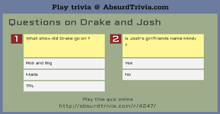 Trivia Quiz Questions On Drake And Josh