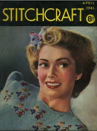 April 1941 Vintage Stitchcraft Magazine With Knitting, Sewing, and Also  Some Recipes.