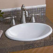Our bathroom sinks are available as stand alone pedestals, above counter vessel sinks, or even undermounted. Cheviotproducts Mini Vitreous China Oval Drop In Bathroom Sink Reviews Wayfair