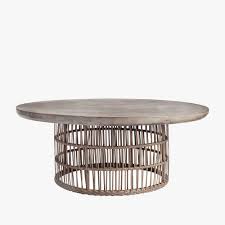 Our Laguna Rattan Coffee Table Features A Concrete Top With A Dark Grey Wax Finish This Low Profile Coffee Rattan Coffee Table Coffee Table Wicker Coffee Table