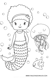 6 Cute Mermaid Coloring Pages For Kids Free Printables Fun Loving Families Mermaid Coloring Pages Mermaid Coloring Coloring Pages For Kids