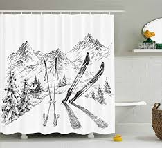 Sports Decor Shower Curtain By Ambesonne Winter Activity Sports Decorations Shower Curtain Printed Shower Curtain