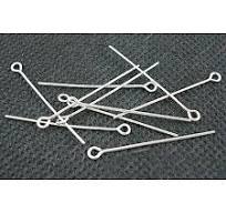 Nickel Free Iron Eye Pin, Platinum Color, Size: about 0.7mm thick, 3.0cm  long, hole: 2mm, about 8000pcs/1000g