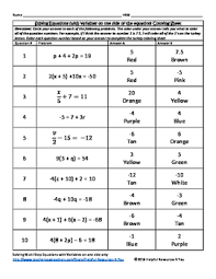 A person can also see the multi step equation worksheet image gallery that we all get prepared to locate the image you are searching for. Multi Step Equation Coloring Practice Worksheets Teaching Resources Tpt