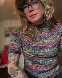 Next up in the shop's new range of chunky yarns is Mosaic, a glorious riot  of colour in a superwash merino from @langyarns_official Swipe to see  Molly, a 3-ball vest perfect for