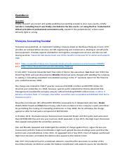 Accounting scandals (e.g., transmile group berhad, megan media holdings berhad, mems technology bhd. Confidentiality External Auditor Deloitte Touche Informed Transmile Bod That Course Hero