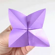 Fold Up A Simple Fortune Teller Just Like You Played With In School Easy Origami From Any Kind Of Pape Origami Tutorial Easy Origami Easy Paper Crafts Origami