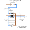 This page contains wiring diagrams for household light switches and includes: 1