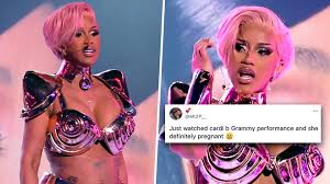 Tmz says that their sources claim cardi's people said the rapper wanted to be kept away from a party atmosphere after she performed at a. Is Cardi B Pregnant Fans Convinced After Spotting Baby Bump At Grammys Capital Xtra