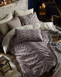 Paize ink reversible quilt cover set by ardor. Cable Knit Fleece Duvet Cover Set Ambrose Wilson