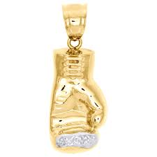 Each pendant features a 4mm, stainless steel rope chain. 10k Yellow Gold Two Tone Diamond Cut Boxing Glove Pendant 1 4 Closed Back Charm Ebay