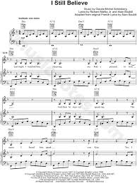 I Still Believe From Miss Saigon Sheet Music In D Minor Transposable Download Print Sheet Music Piano Sheet Music Free Music