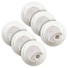 Smoke alarms should be placed outside each sleeping area and on every level of the home. First Alert Hardwired Smoke Alarm 6 Pack