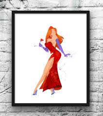 Jessica Rabbit Watercolor Art Print Roger Rabbit Jessica 