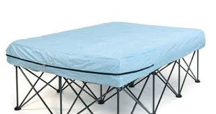 Queen Portable Bed Frame For Air Filled Mattresses With Bag Qvc Com Air Mattress Frame Portable Bed Mattress Frame