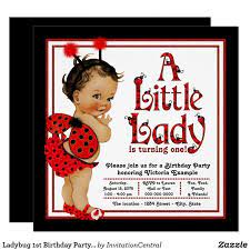 Ladybug 1st Birthday Party Invitations Zazzle Com Ladybug 1st Birthdays Ladybug Birthday Party Ladybug Baby Shower