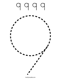 Funny numbers coloring page : 9 9 9 9 Coloring Page Twisty Noodle