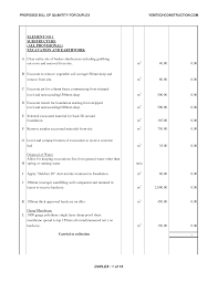 C1006bill of sales template 5. Bill Of Quantities Format For The Construction Of A Typical Duplex Word Template Bills Templates