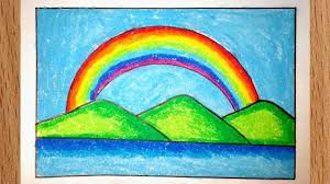 How To Draw Easy And Simple Rainbow Scenery Drawing Rainbow Drawing Mountain Rainbow Drawing Youtube Nature scenery is the typical image or illustration of the hills, landforms, water body most likely rivers and ponds and other living elements that we often see on our surroundings.