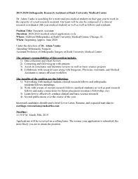 Maybe you would like to learn more about one of these? 2019 2020 Orthopaedic Research Assistant At Rush University Medical Center Apply By 3 30 Uic
