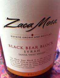 Gabe Saglie's Blog: Time in a Bottle: Why Zaca Mesa's Black Bear Block  Syrah Matters to Me
