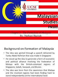 As we celebrate the 48th anniversary of our beloved nation, it is time to reflect on the circumstances which led to the formation of malaysia with sarawak joining the malayan states, sabah and singapore to give birth to a new federation on sept 16, 1963, and also how the success and progress of our nation can be sustained and strengthened to secure a happy and prosperous future for generations of malaysians to come. Malaysia Studies Chapter 2 Formation Of Malaysia 4 Malaysia Sarawak