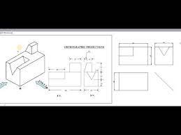 رسم المساقط من منظور front view side view top view تنسيق اللوحة induction heating orthographic projection education