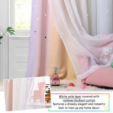 Bei kinder räume aus düsseldorf finden sie alles, was ein kinderzimmer und babyzimmer schöner macht. L S 2er Set Vorhang Kinderzimmer Madchen Regenbogen Transparent Vorhange Gardinen Krauselband Durchsichtig Kinder Dekoschal Fur Fenster 140x160 Fensterdekoration Vorhange Livemillennium Com